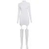 BERN 011908 Slim Solid Bodycon Garter Women Mini Dress with Stocking Long Sleeve Sexy Clubwear Party Dresses Autumn