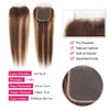 Ishow Highlight 4/27 Human Hair Bundles Wefts With Closure Straight Virgin Extensions 3/4pcs Colored Ombre Brown for Women 8-28inch Brazilian Peruvian