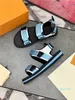 Arcade Flat Sandal straps micro outsole Pink/Black/Blue/Orange/Blue Luxurys Designer Sandals