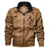 Мужская искусственная кожаная куртка зима военный пилот бомбардировщик куртки осень мода верхняя одежда мотоцикл байкер кожаный пальто JK18022 210518