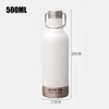 UPORS Borraccia sportiva da 500 ml Bicchiere portatile in acciaio inossidabile per vuoto Thermos isolato a doppia parete a prova di perdite 210907