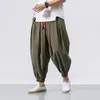 Pantaloni stile harem stile estivo da uomo stile cinese pantaloni sportivi in lino di cotone sciolto pantaloni jogger pantaloni streetwear ABZ397 210702