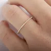 Women's Jewelry Micro Pave Cz Zircon Crystal Wedding Band Eternity Stacking Ring Fashion 1.0mm Rose Gold Anniversary Band Q0708