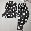 Roupas pijamas conjunto sexy listra rayon mulheres roupa interior mulheres femme casa mãe moda pijama 210901