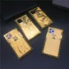 Square Box Gold Metal Rivet Shiny Girly Soft TPU Trunk Case