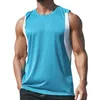 Heren tank tops zomer vest mannen mode undershirt elastische zweet-absorberende polyester sport gym mouwloos lopen