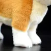 Lifelike Japanese Shiba Inu Stuffed Plush Toy Cute Real Life Stand Yellow Soft Dog Animals Puppy Model Simulation Kids Gift Doll 220217