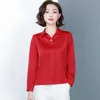 Mulheres de seda coreana camisas de manga comprida senhora senhora cetim camisa branca blusas tops plus size camisas mujer 210531
