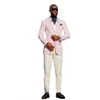 Rose Pinstripe Groom Tuxedos De Mariage Slim Fit Deux Boutons Costumes Prom Party Costume D'affaires Tenue Seulement Une Veste