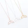 Anhänger Halsketten Mode Hohl Fisch Whale Tail Halskette Für Frauen Gold Silber Farbe Weibliche Schmuck Link Kette Geschenk