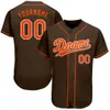 Jersey de baseball authentique brun-orange personnalisé