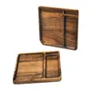 190MM Square Natural Wooden Rolling Tray Household Smoking Accessories With Groove Portable Tobacco Roll Trays Cigarette