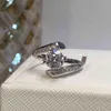 ring 925 Solid Silver 1CT with D Color VVS1 Excellent Cut Women Engagement Gift Lab Diamond Real 211217