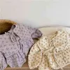 Höst Baby Girls Floral Printed Coats Koreanska Style Toddlers Kids Cardigan Ytterkläder Sjal Toppar 211204