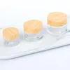Frosted Glass Jar Cream Bottles Packaging Boxes Round Cosmetic Jars Hand Face Packing flaskor 5G 10G 15G 30G 50G Burkar med träskydd Dh8578