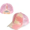 Dropship B176 Fashion Summer Tie Dyed Snapback Graffiti Mesh Baseball Caps Outdoor Sports Acrylic Sunshade Net Cap Hat for Men Women