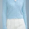 Women V Neck Comfy Cable Knit Cardigan Button Up Closure Sweater 210512