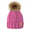 Winter Women Baby Boy Girl Chunky Soft Pompom Knitted Cap Warm Crochet Fleece Lined Beanie Hat Detachable Ball Caps Beanie/Skull Eger22