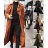 Trench-coat Mens Sping Fashion Vestes longues à manches complètes Col de remin-down Double Breasted Breadbreaker Lugentolo Men's M manteaux