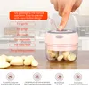 100ML Mini Garlic Grinder Electric Garlic Chopper Cordless Food Fruit Vegetable Blender Kitchen Gadgets USB Rechargeable 210319