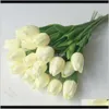 Tulipas de látex PU artificial buquê de flores reais para decoração de casa Cyvxc Grinaldas Gjk2a