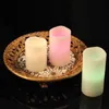 Velas sem chama que mudam de cor, conjunto de 3 pacotes de plástico para decoração de festival, família, portátil, durável, eletrônica