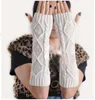 Sports Gloves Korean Knitted Wool Half Finger Winter Lovely Warm Exposed Extended Arm Sleeve Diamond