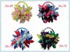 100pcs 3 5 Nouveau Lovely Korker Hair Bows Fashion Boutique Girl Boutique Hair Bows Imprime Ribbon Bows Ponytail Rubbery Band PD006265M