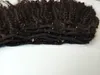 Afro Kinky Curly Clip In Human Hair Extensions Mongolian Virgin Hair Extension Clip In 7pcs 120g Gratis frakt