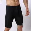 Sexy Gay Sous-Vêtements Hommes Long Johns Boxers Homme Solide Mince Nylon Solide Doux U Poche Convexe Mi-taille Long Respirant Slip K012-5