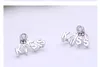 Pendientes de plata de ley 925, joyería de moda, letras, palabras, beso, cristal de diamante, pendiente de estilo elegante para mujeres y niñas, 100 Uds.