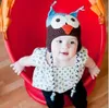 Criança Coruja Crochet cap Malha De Lã EarFlap Chapéu Do Bebê do inverno quente Dos Desenhos Animados chapéu de crochê para crianças coruja artesanal de Malha chapéus infante beanie