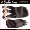 4st Virgin Human Hair Weft med stängning 4x4 Natural Color Straight Peruvian Bunds väver Full Head 8A3930095