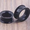 mix 425mm silicone double flare silicone flesh tunnel ear plug 96pcs black color body jewelry2137280