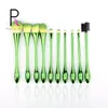 Princess Rose Green Small Waist Makeup Brushes Water Droplets 10pcs Make Up Brush Set Cosmetic Brushes tools Kit
