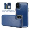 Mobiele telefoon hoesjes Creditcardsleuf lederen hoesjes voor iPhone 15 14 13 12 Pro Max XS XR PU Flip Cover Portemonnee hoesje met 3 slots voor Samsung Note 20 S21 S22 Plus in OPP Bag FR3C