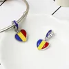 20 pcs drop frete de prata banhado a bandeira do país esmalte esmalte pingente miçangas caber pandora cobra cadeia europeia pulseira pulseira mulheres crianças presentes