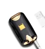 Новейшая модная и популярная USB электрическая двухдуговая металлическая беспламенная перезаряжаемая ветрозащитная зажигалка с отпечатками пальцев