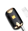 Newest fashion and hot selling USB Electric Dual Arc Metal Flameless fingerprint Rechargeable Windproof Lighter