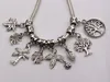 160pcs antika silverblandade blommor, träd, löv dangle charms hängsmycken för smycken gör armband halsband DIY Tillbehör