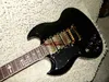 Gitar Fabrika Siyah 3 Manyetikler Sol Handed Elektro Gitar Altın Donanım Yeni Geliş ücretsiz kargo A1111
