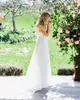 2016 Empire Bröllopsklänningar med Crystal Band Sweetheart Cap Sleeves Lace Maternity Bridal Dresses Sweep Train Long Vestido de Novia