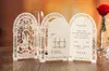 Weddding Card Elegant Laser Cut Biały Papier Wydarzenia Party Design Dekoracja Pana młodego i panny młodej Floral Zaproszenia