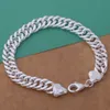 HOT 925 STERLING ARGENTO PLACCATO 10MM BRACCIALI FIGARO DA UOMO Bracciale in argento GIOIELLI spedizione gratuita con numero di traching 1800