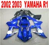 Injection molding free shipping fairings set for YAMAHA YZF-R1 02 03 yzf r1 2002 2003 blue white black high quality fairing kit HS97