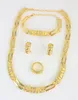 Frauen Party Gold Überzogene Afrikanische Perlen Schmuck-Set Kristall Kreuz Halskette Armband Ohrring Hochzeitskleid Zubehör Kostüm