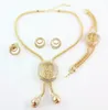 Mode guldpläterad ormkedja kristall halsband armband ring örhängen smyckesatser
