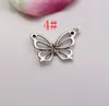 100pcs Antique Srebrny stop motyla Wisiorki do biżuterii tworzące DIY Accessorie