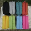 Bolsa de lavado de yute de color, estuches de cosméticos de arpillera para mujer, bolsa de maquillaje gris, bolsas de accesorios de tela para regalo de dama de honor DOM154