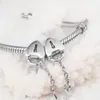 Key To My Heart Lock Charm 100% 925 Sterling Silver Beads Fit Pandora Charms Bracciale Autentici gioielli di moda fai da te